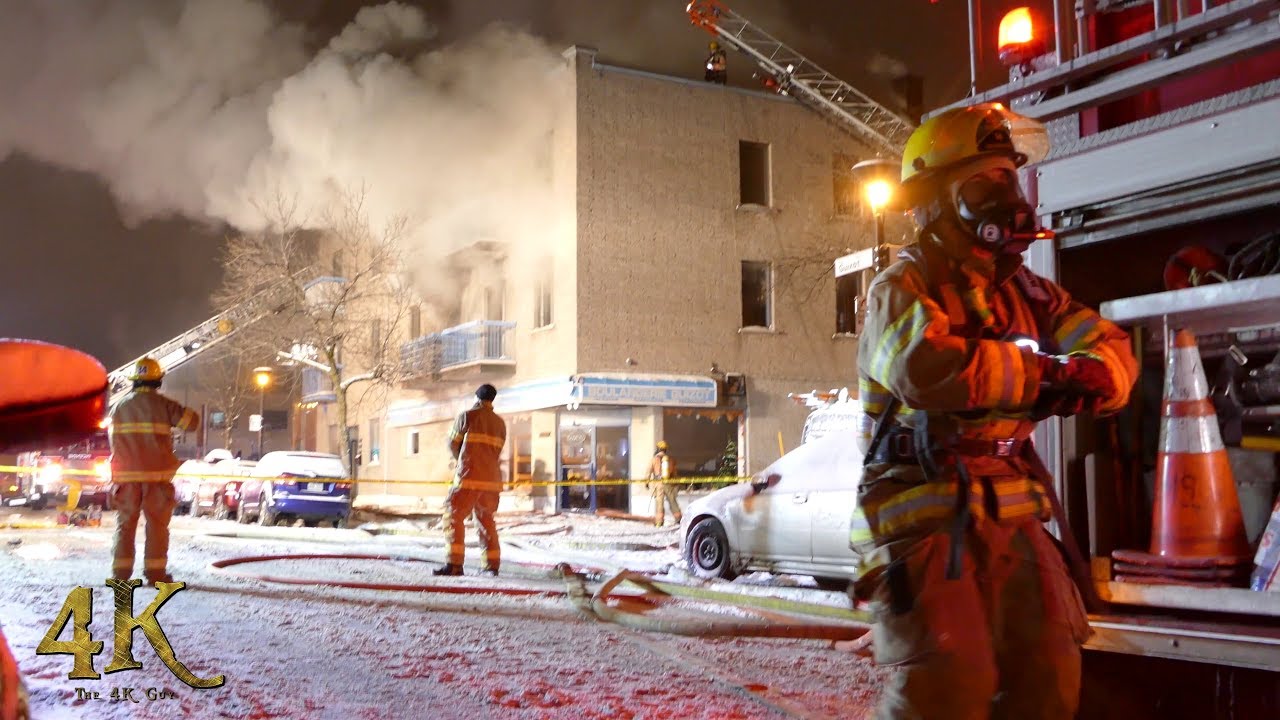 Villeray: Incendie mortel 5 alarmes / Elderly woman dies in fire 12-19-2017