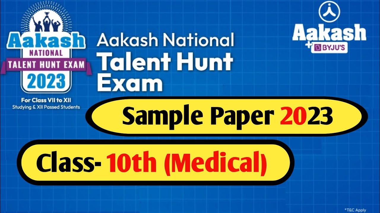 Aakash ANTHE 2023 Original Sample Paper || Class-10 (Medical)