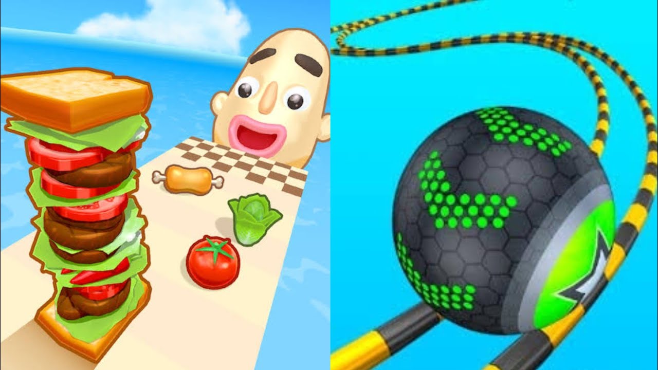 Going Balls vs Sandwich Runner - Геймплей всех уровней. Новое обновление APK. Геймплей 2026.