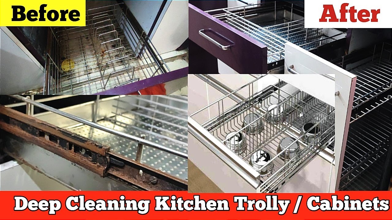How do you clean a steel kitchen trolley? Clean Kitchen Trolley RUST /Dip Clean kitchen trolley