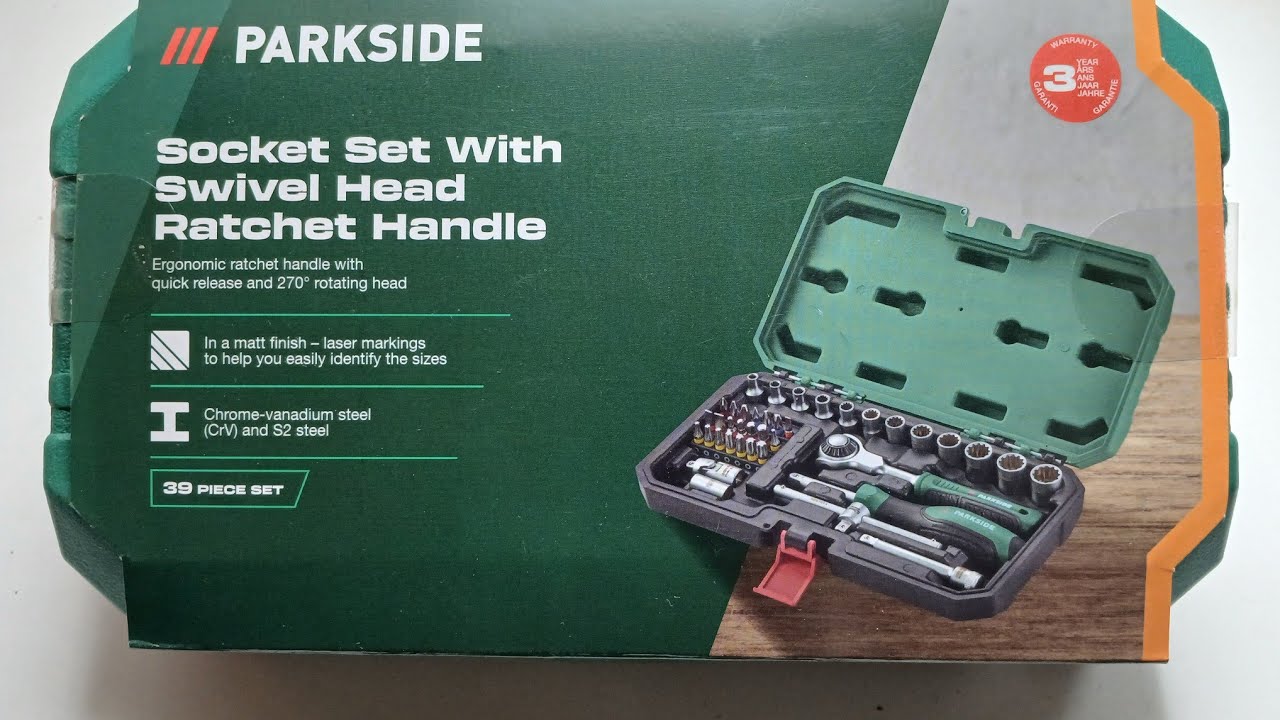 Parkside! New, swivel head ratchet set + wobbly.