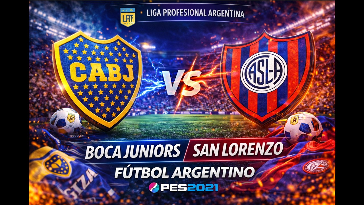 BOCA JUNIOR vs SAN LORENZO | LIGA PROFESIONAL ARGENTINA | FÚTBOL ARGENTINO | GAMEPLAY PES2021