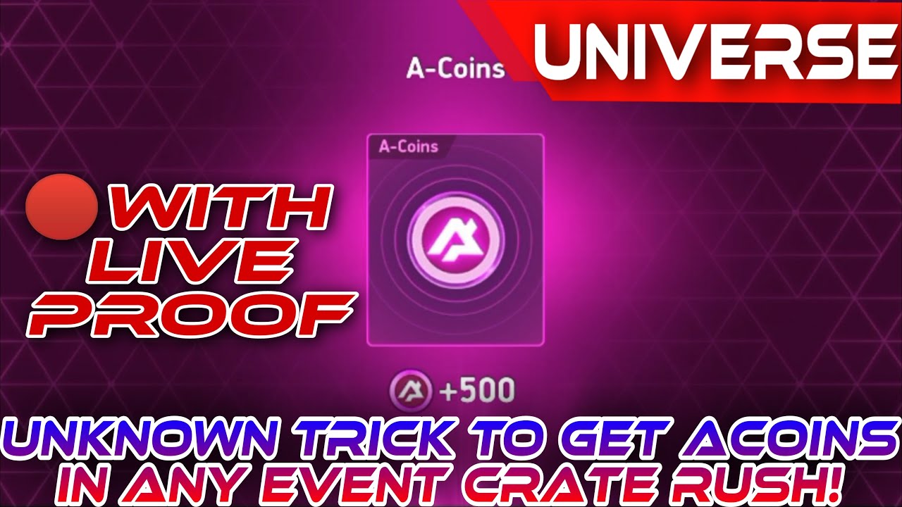 UnKnown trick to get acoins in any event crate rush! || 🔴With Live Proof ||