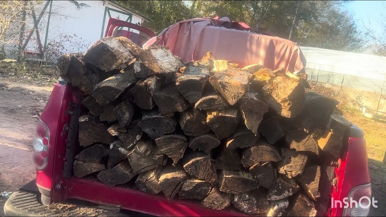 Splitting firewood by hand