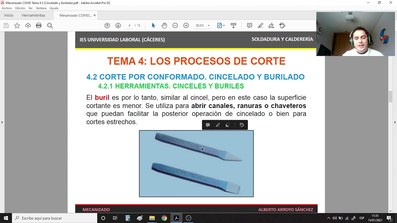 Mecanizado COVID - Tema 4.3: Corte por conformado / Cincelado y burilado