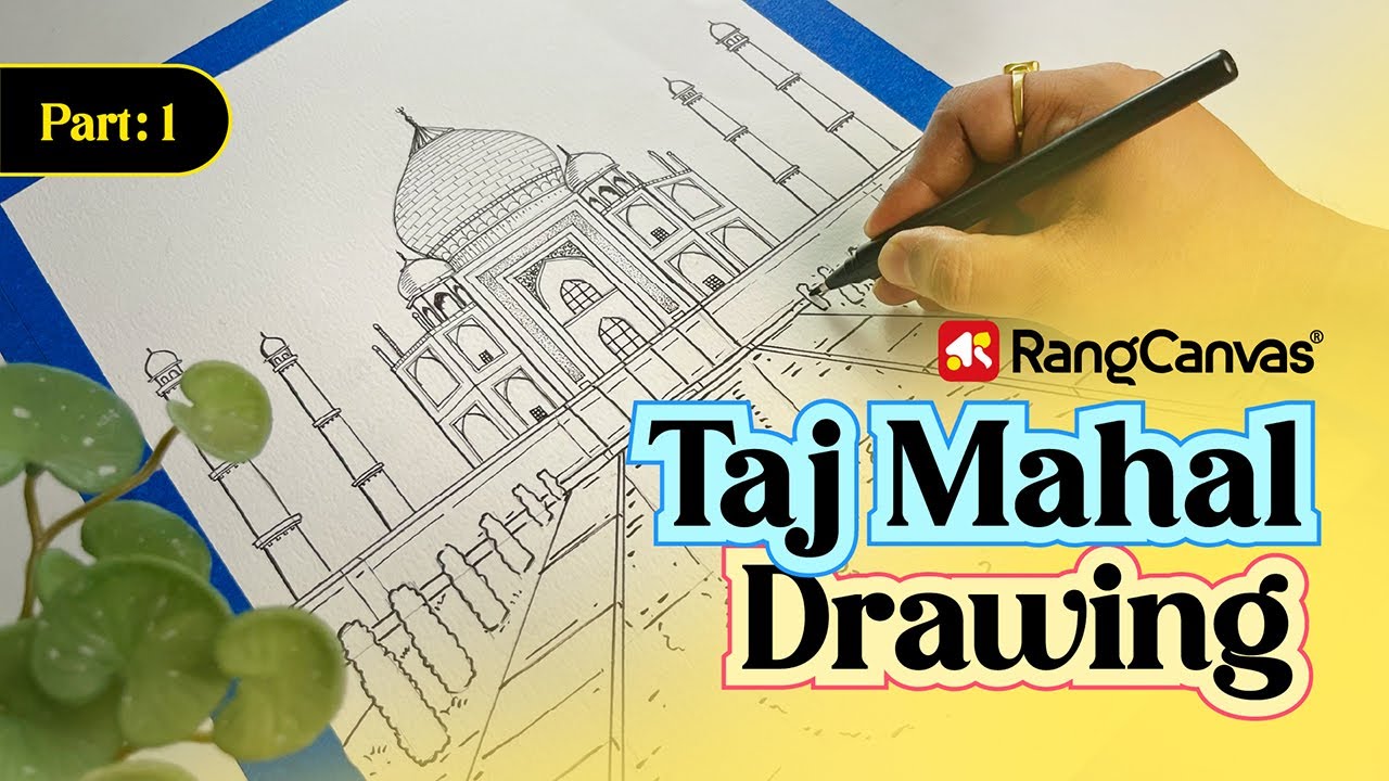 Easy Taj Mahal drawing | Taj Mahal drawing step by step for beginners #drawing