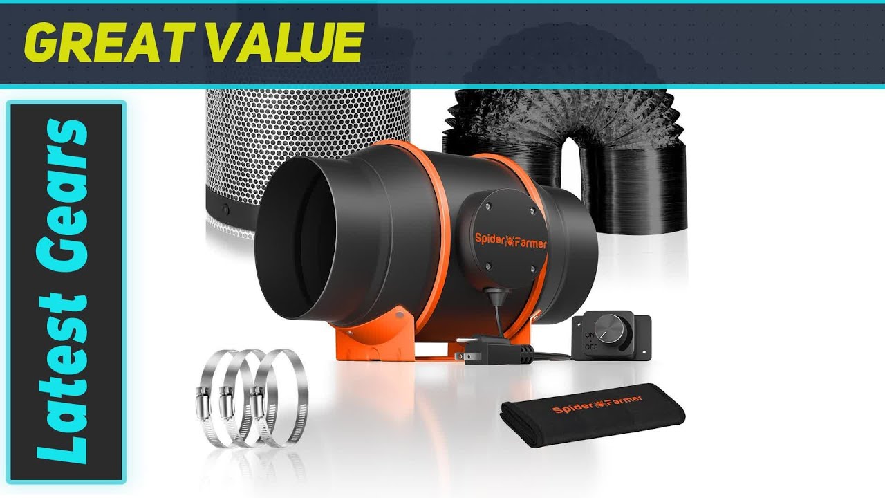 Spider Farmer 2023 6 Inch Inline Fan and Carbon Filter Combo &ndash; Best for Grow Tents and