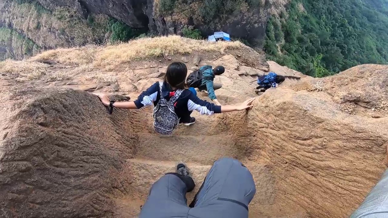 Kalavantin Durg Trek Descend | GoPro on Head Mount | Scary or Dangerous or Normal?