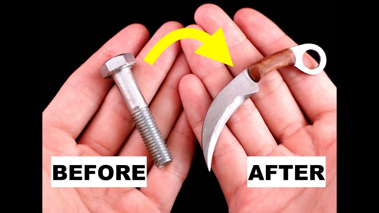Turning a Stainless Steel Bolt into a Mini Karambit