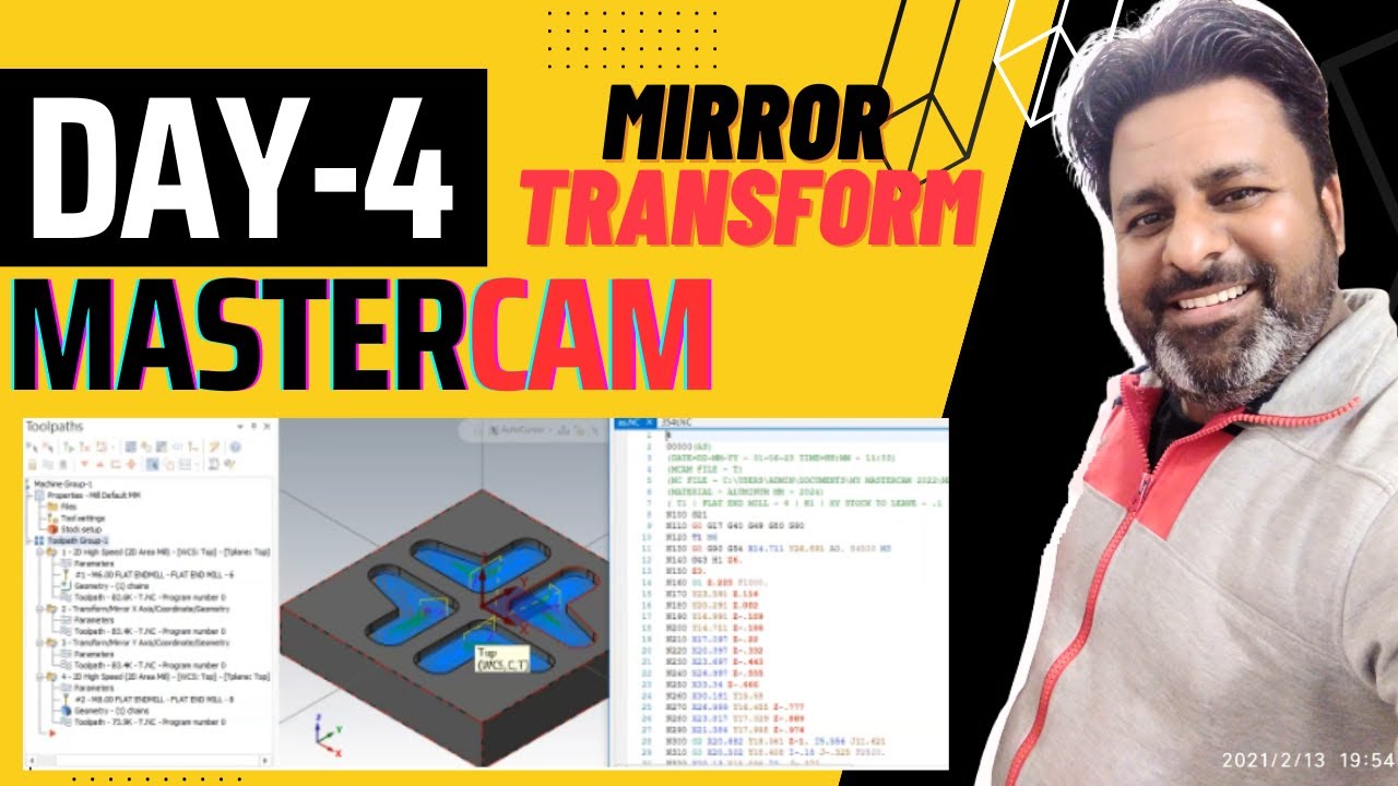 Mastercam में Drawing बनाओ Mirror करो Transform करो | Mastercam 2024 Tutorial Day-4 | Mastercam