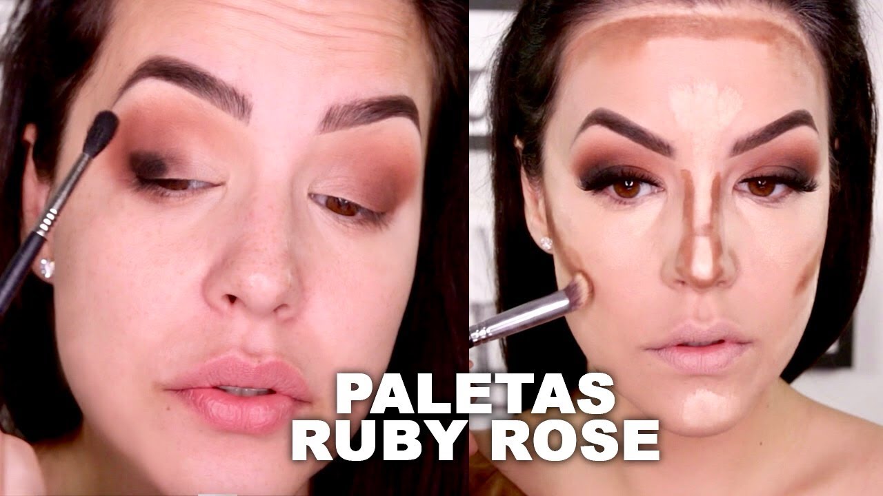 MAQUIAGEM COM PALETAS DA RUBY ROSE QUE NUNCA USEI