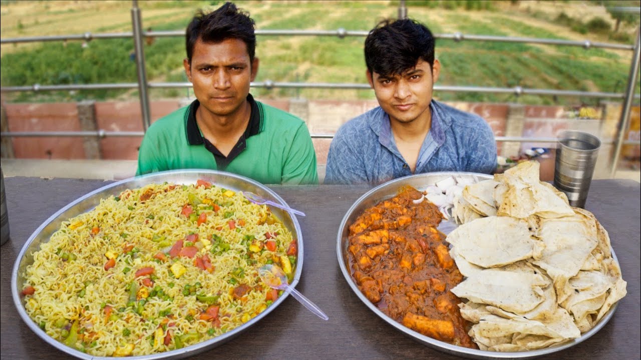 15x Rumali Roti Paneer Lababdar Vs 1.5 Kg Masala Maggi Eating Challenge | Man Vs Food