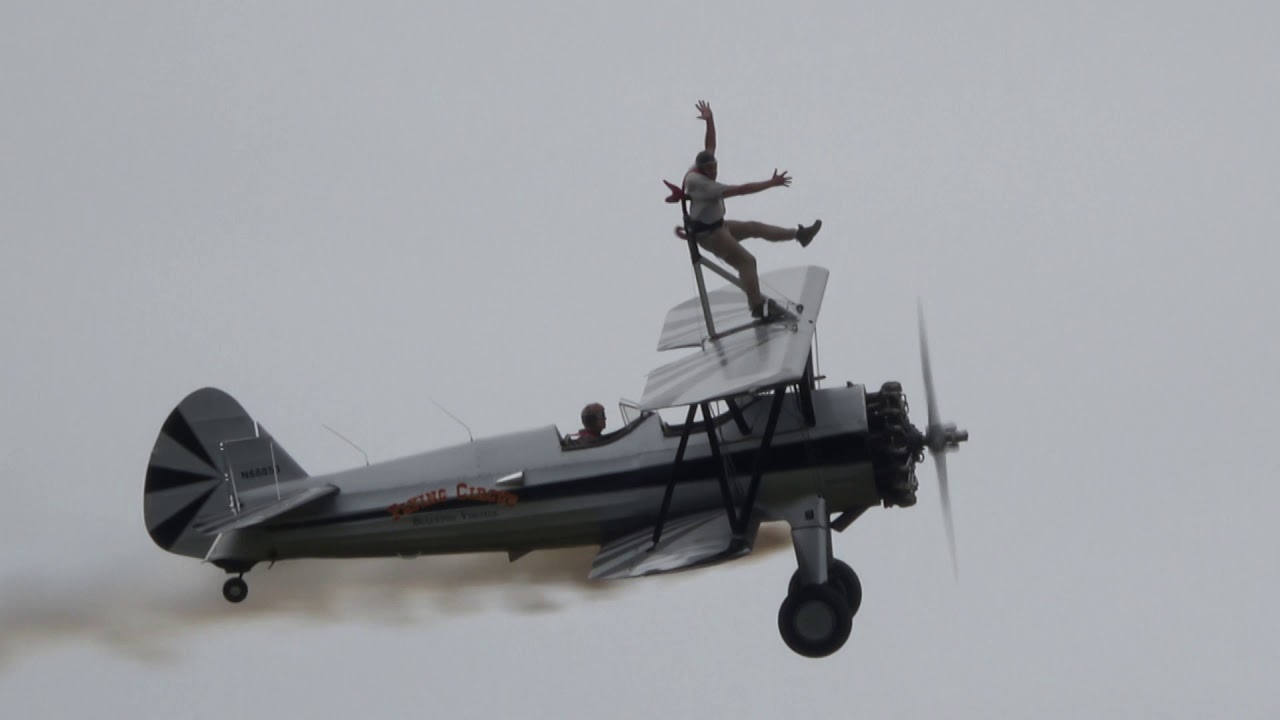 Chuck Tippett Wing Walking at The Flying Circus Airshow Bealeton, Va.  10/6/19