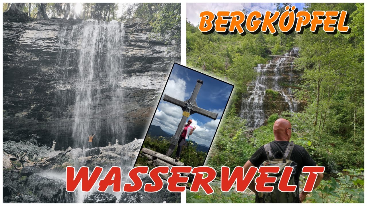 Bergköpfel und ein Wasserfall vom feinsten