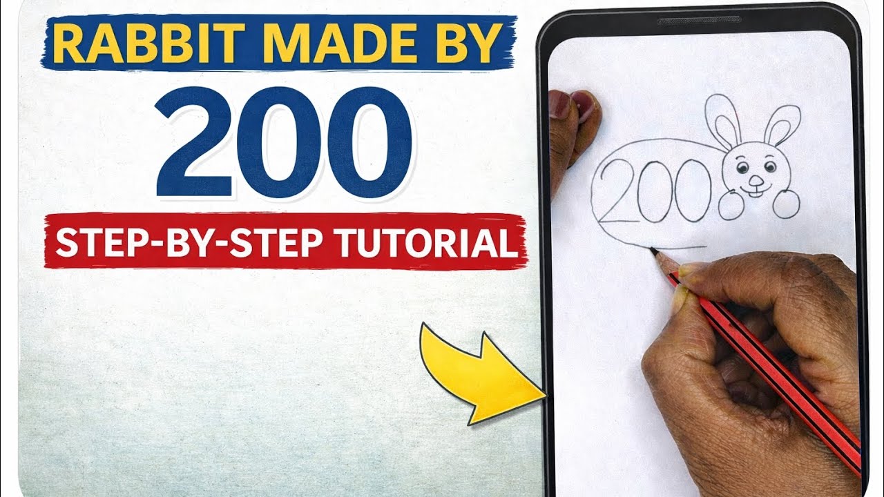 200से खरगोश बनाना सीखें | #creativeart #painting  #opticalillussion #viralshort #trending vidio 