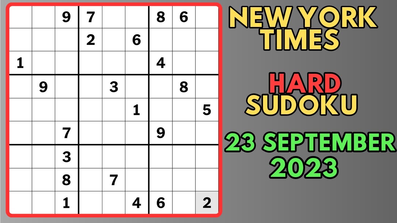ZOR Sudoku - NYT | 23 Eylül 2023 | #dailysudoku