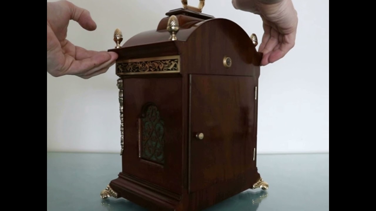 WARMINK Mantel TOP Clock XL Vintage TRIPLE CHIME Moonphase! 7 Jewels GLOSS Dutch