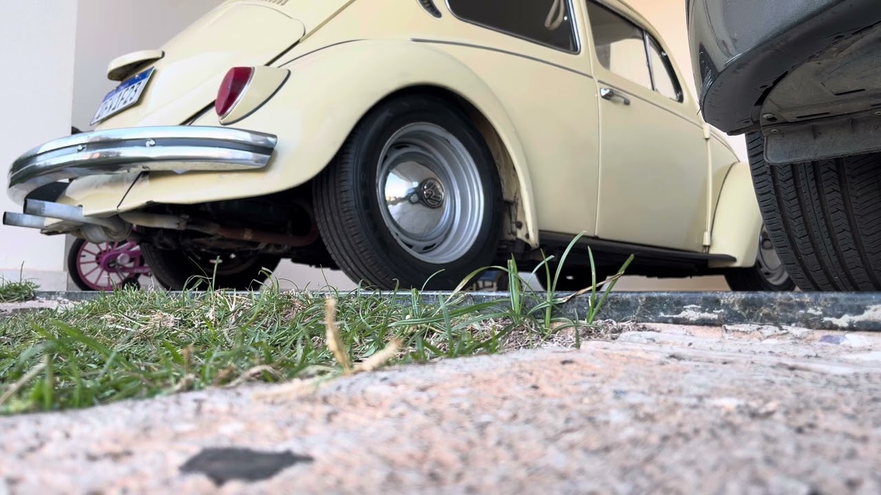 Starting the VW Beatle 1974 with an ambient temperature of 7 degrees.