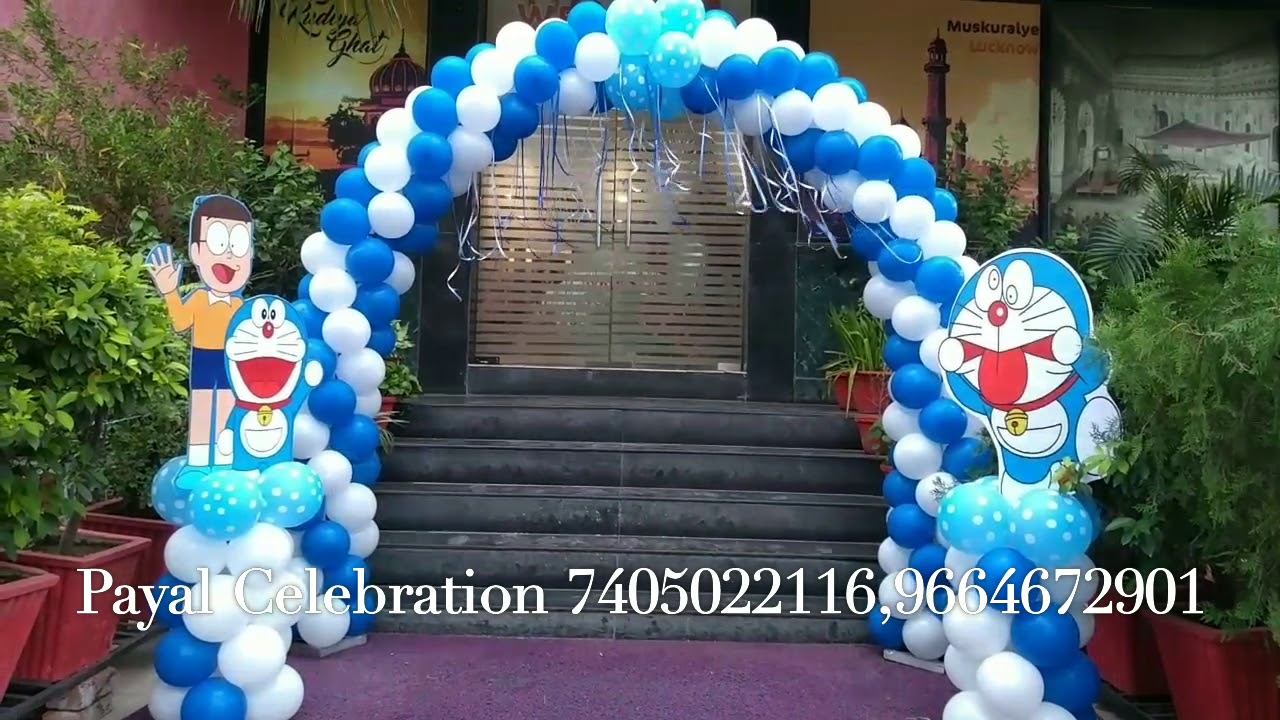 Doraemon theame balloon decoration in Lucknow Gomtinagar