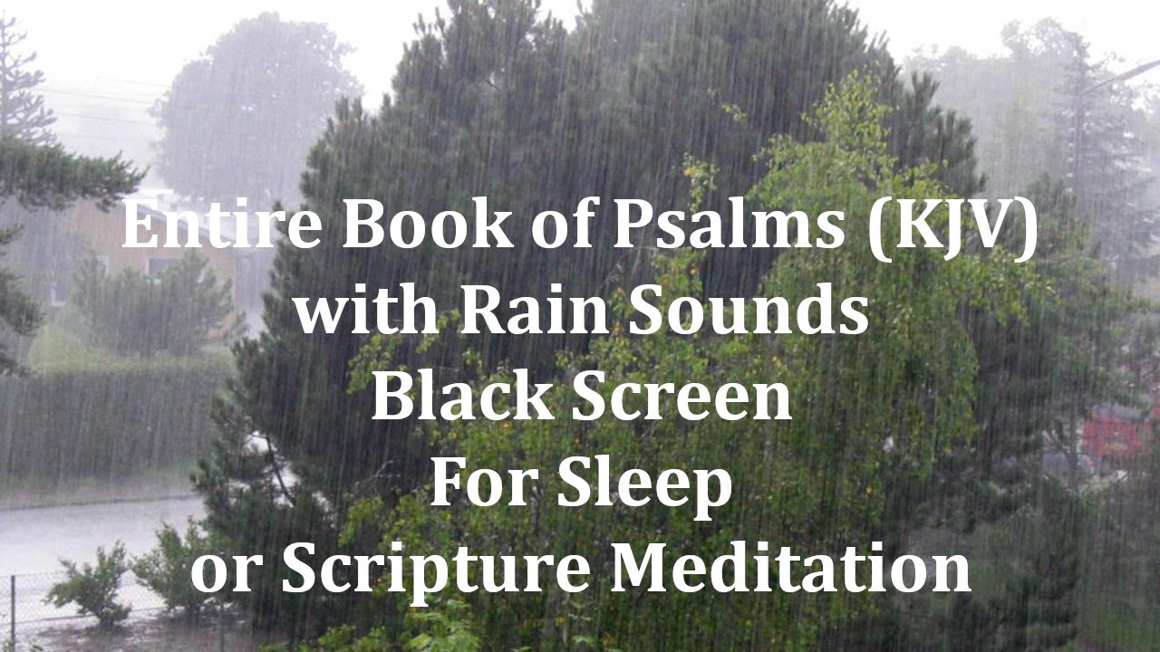 Entire Book of Psalms (KJV) with Rain Sounds, Black Screen, For Sleep or Scripture Meditation