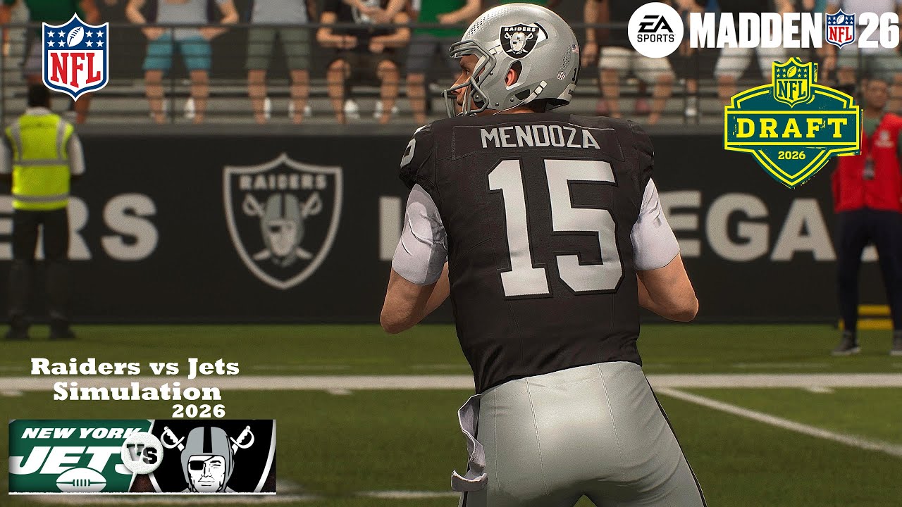 Madden 26 Fernando Mendoza Raiders vs Carson Beck New York Jets Sim NFL DRAFT EARLY 2026 Game Play