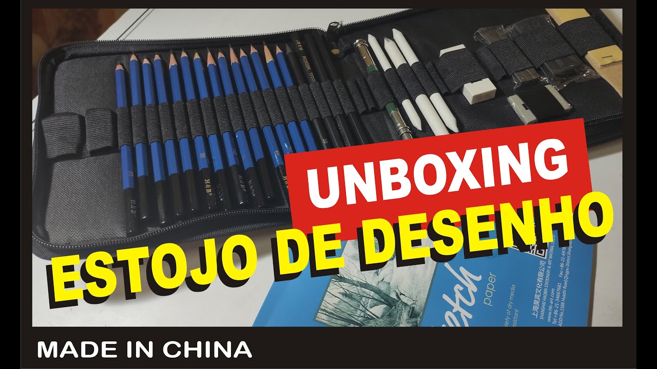 UNBOXING/ESTOJO DE LÁPIS DE DESENHO ARTÍSTICO DA CHINA