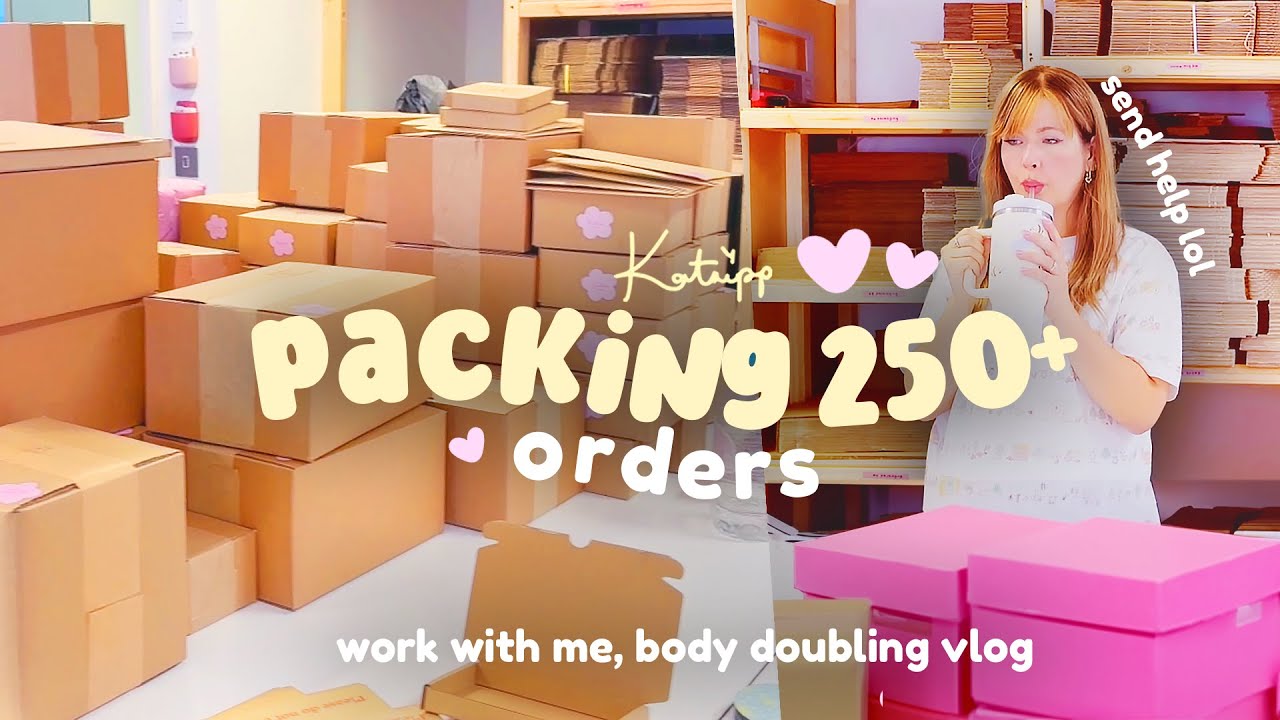 packing 250+ orders ✿ Order Packing Marathon & Body Doubling Vlog