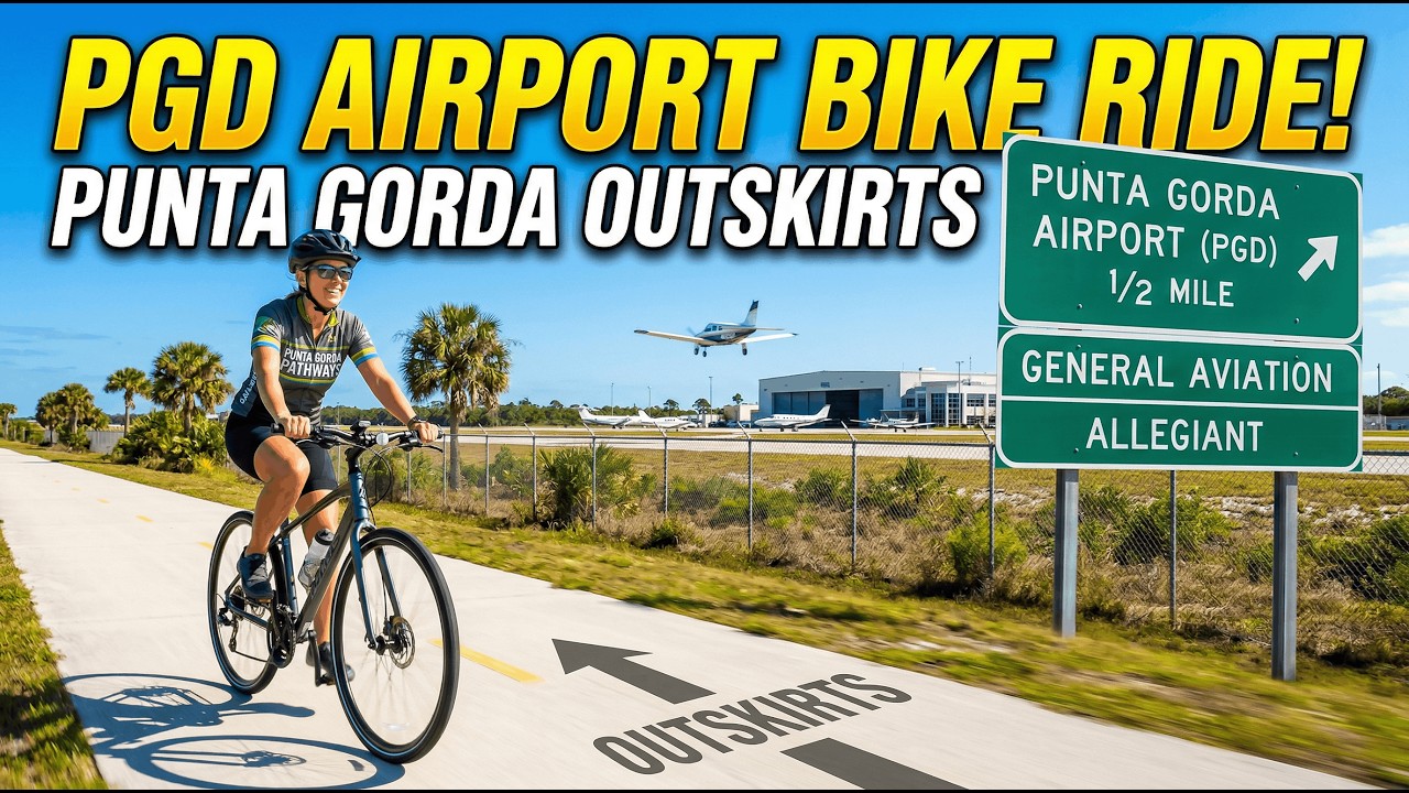 Riding a Bicycle on The Outskirts of Punta Gorda, Florida near The Punta Gorda Airport