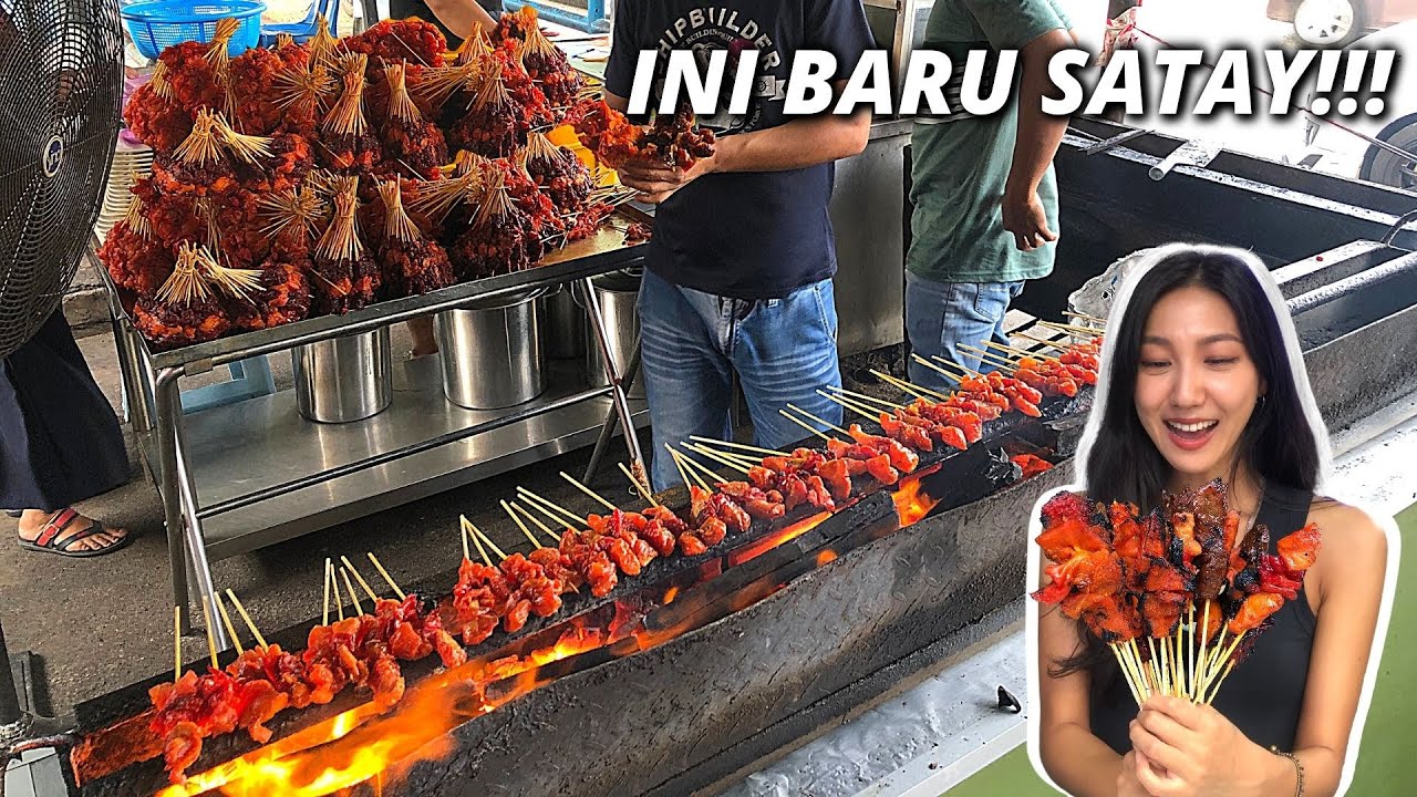 INSANE SATAY!!! Gadis Korea 🇰🇷 Makan Satay Malaysia 🇲🇾ㅣULTIMATE Malaysian Street Food!!ㅣ말레이시아 먹방