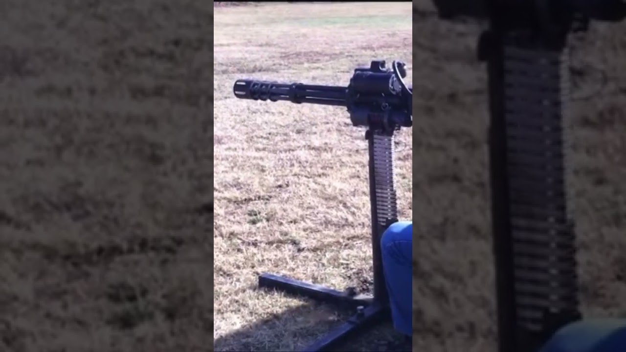 Shooting the minigun from GTA in real life #shorts #explore #guns #gta