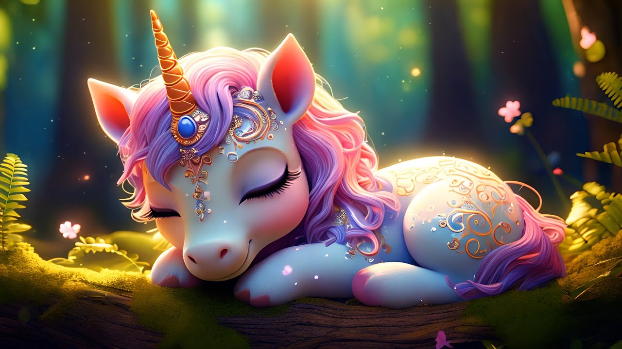 Baby Unicorn 🎵 Lullaby 💤 Sleep Music Mozart Brahms for Peaceful Rest, Overcome Insomnia, Bedtime
