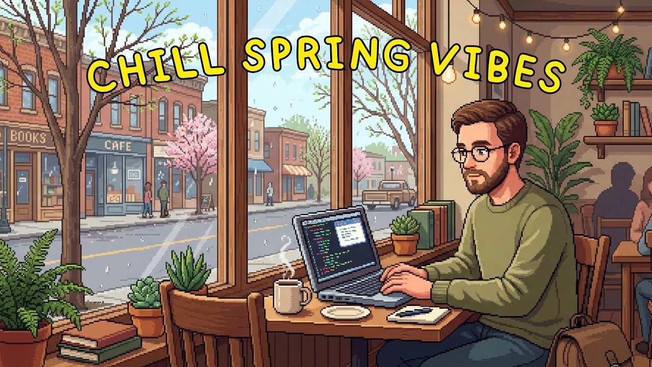 Cozy Coffee Shop Lofi ☕ Spring Vibes 💐- Relaxing Beats for Chilling or Studying | Lofi Music
