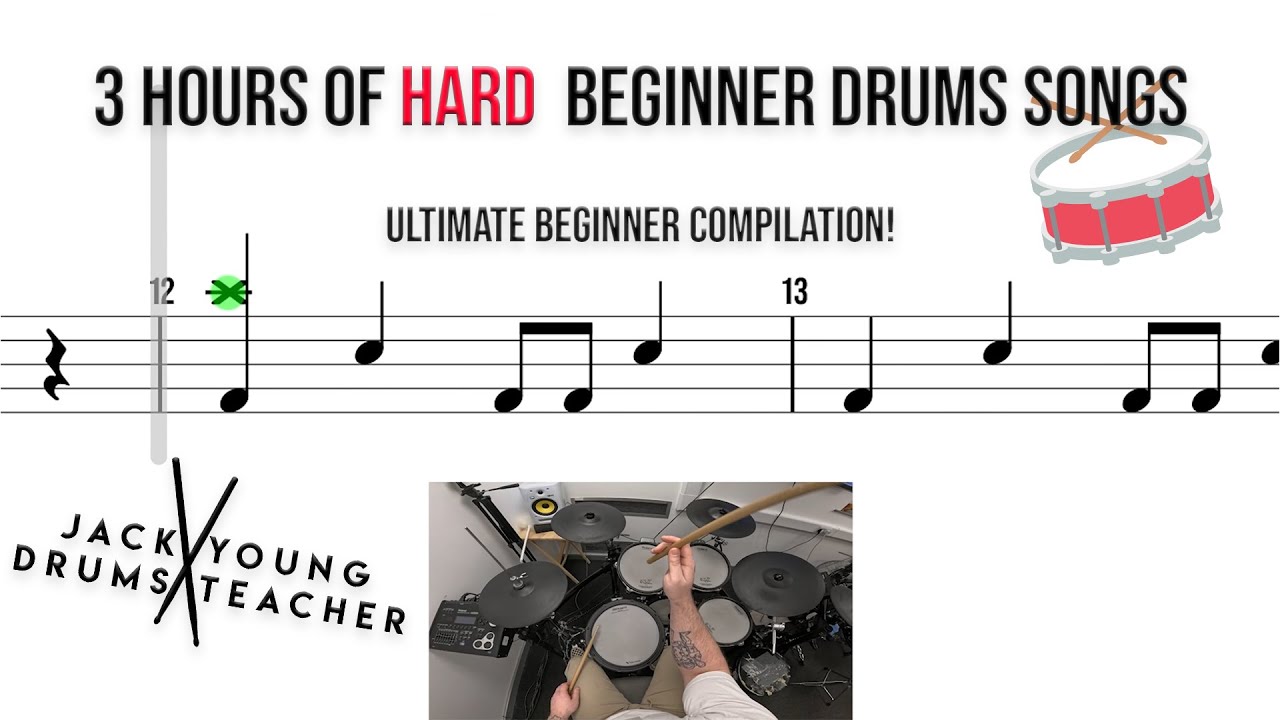 🥁 2 Hours of Hard Beginner Drums Songs – Ultimate Beginner Compilation!