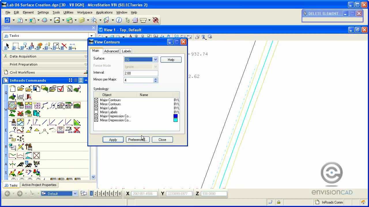 Import LandXML to Create a Surface in InRoads V8i