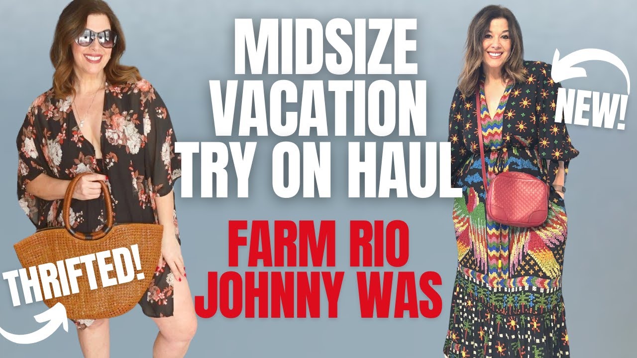 Midsize New & Thrifted Try On Haul Over 6 Looks for Mexico trip!