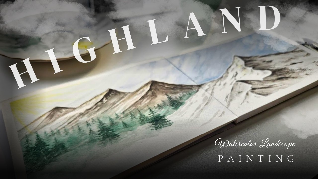 Panoramic Alpine Winter | Slow Cinematic Watercolor Landscape