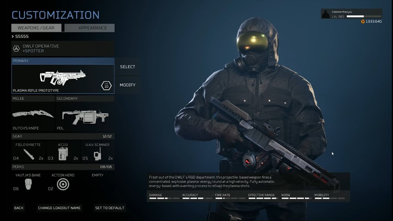 OWLF OPERATIVE PLASMA RIFLE SUBSCRIBER REQUEST BUILD by Jxyxyn  on Predator: Hunting Grounds