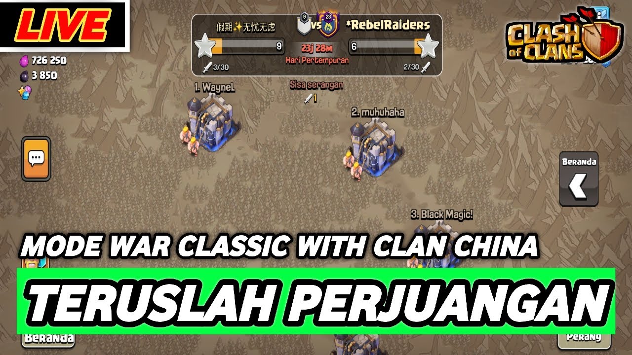 WAR CLASSIC DI CLAN CHINA DULU GAK SIH!? 😆 - (Clash of Clans Live-65)