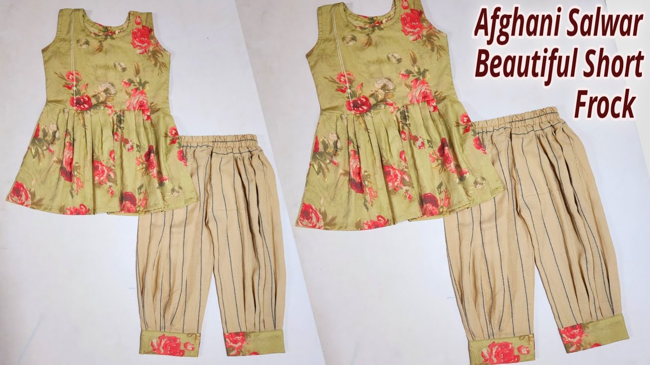 3-4 Years Baby Afghani Salwar With Beautiful Short Frock Cutting and Stitching | Afghani Salwar diy