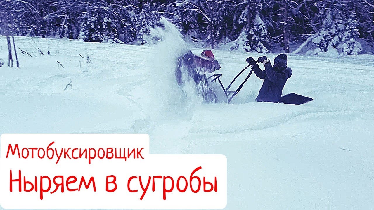 Мотобуксировщик ныряем в сугробы!!!Forza 6,5 мотобуксировщик.