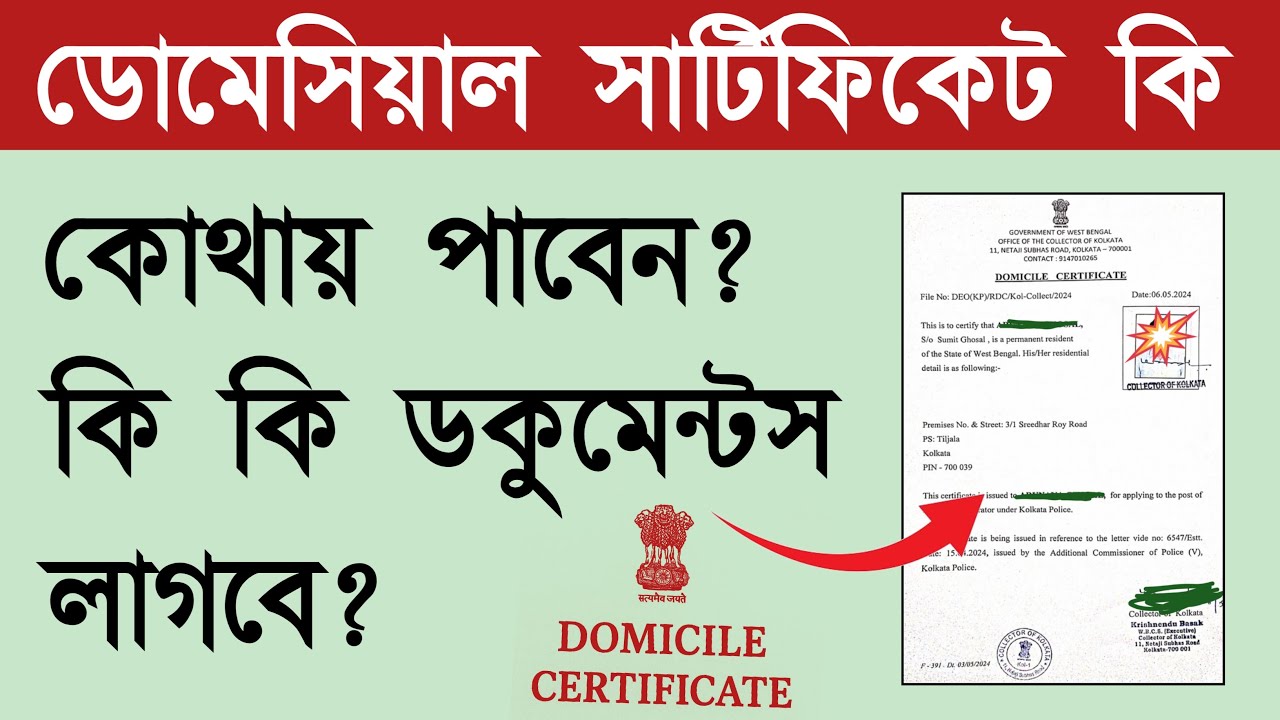 Domicile Certificate কী? কোথায় আবেদন করবেন? কী কী ডকুমেন্ট লাগবে?