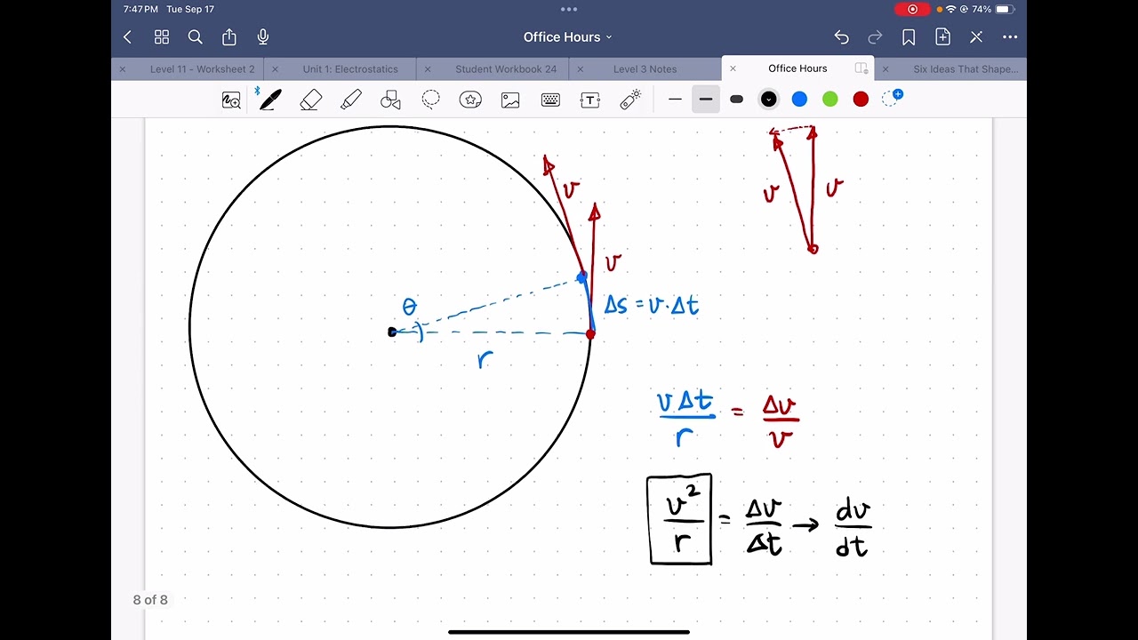 Derivation of Centripetal Acceleration Formula
