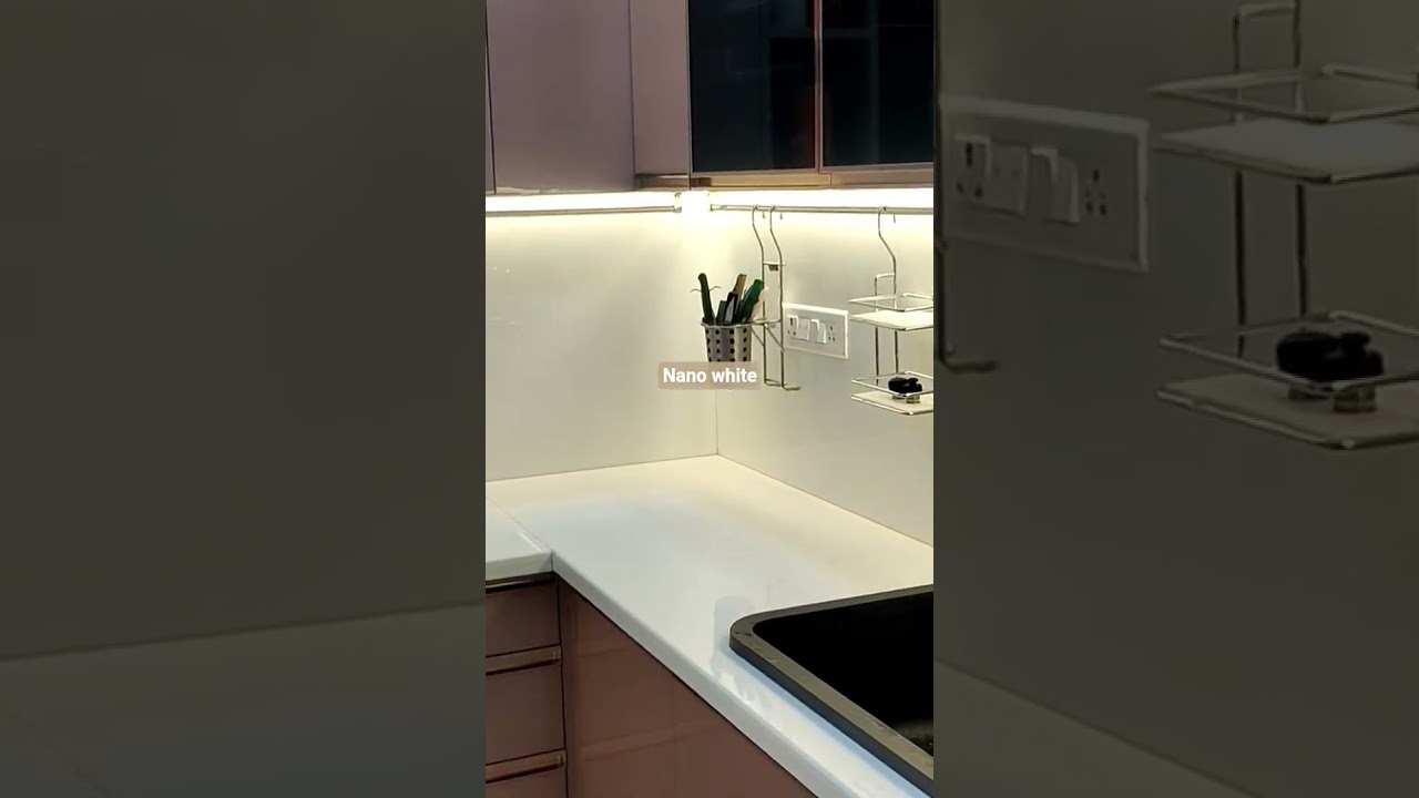 Nano white counter top with back splash
