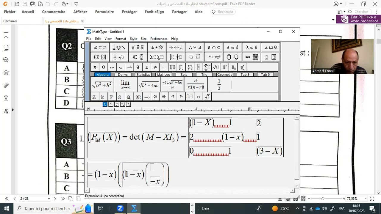 preparation au concours d'entrer en CRFE 23-24 maths second cycle