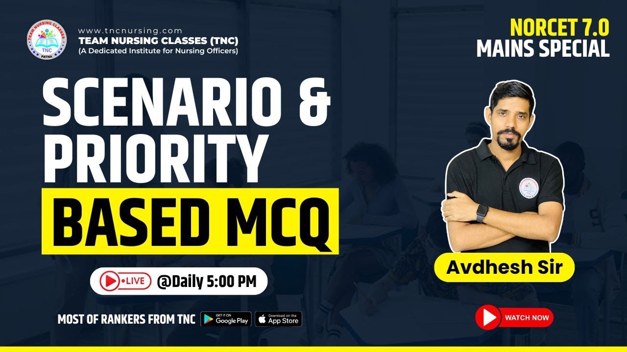 NORCET 7.0 Mains Special Scenario & Priority Based MCQ -2  ||  Live Session Only | |  By Avdhesh sir