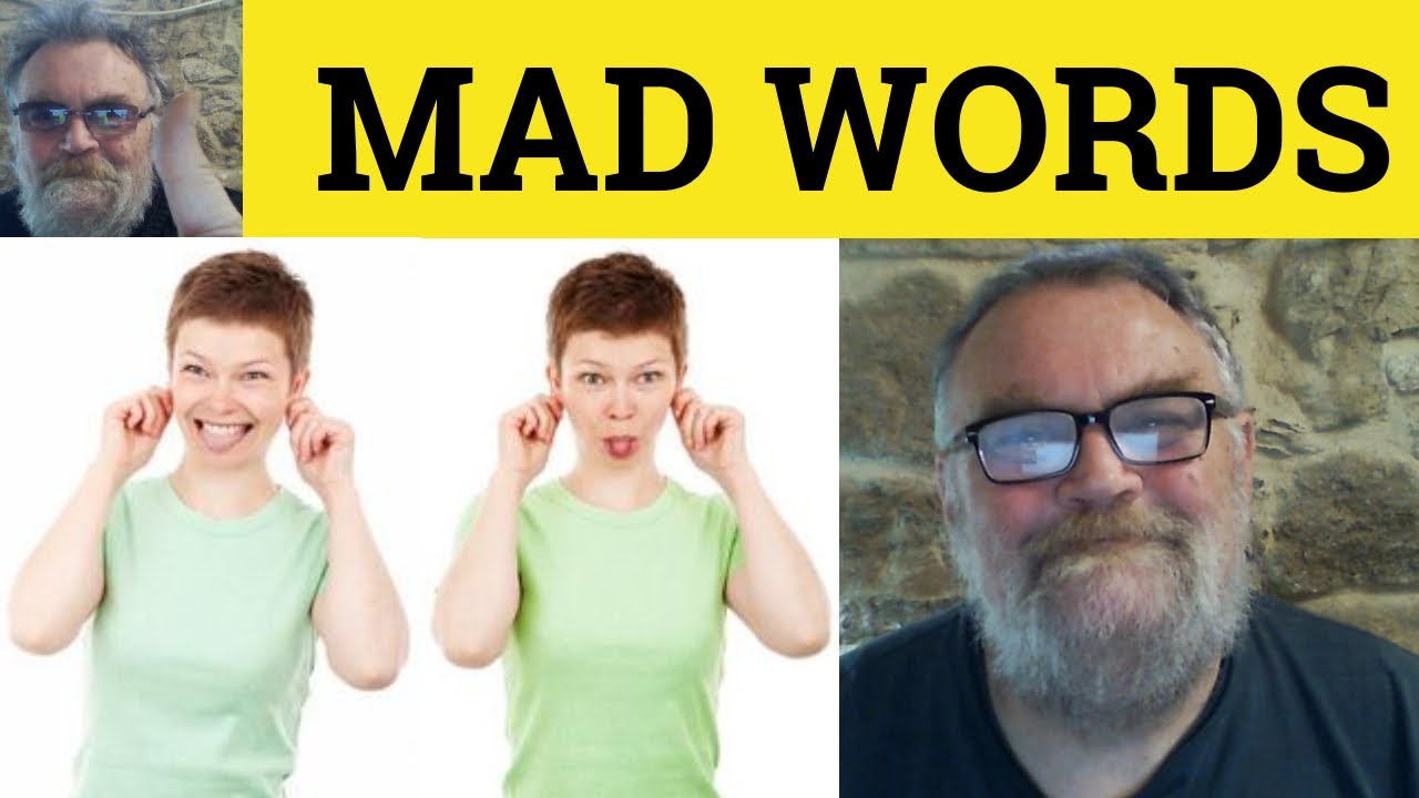 🔵Безумные слова - сумасшедший, сумасшедший, ненормальный, безумный, псих, сумасшедший, ненормальн...