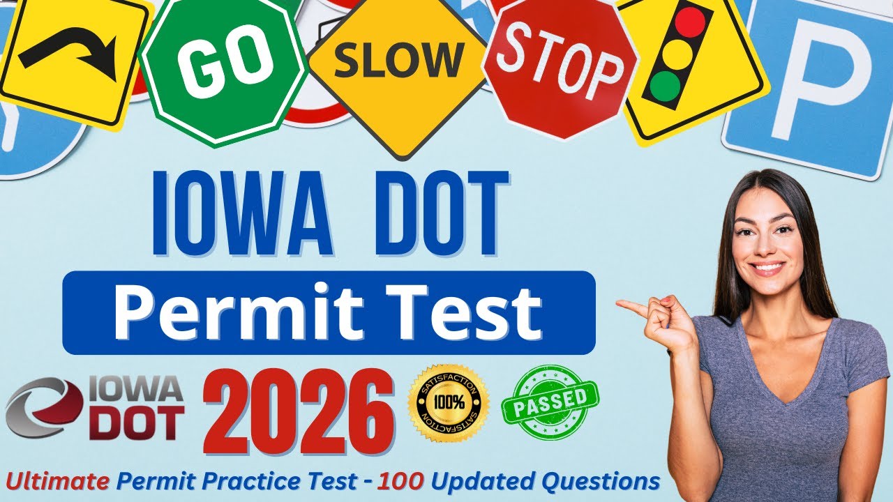 Ultimate Iowa DOT Permit Practice Test 2026 | 100 Real DMV Questions & Answers | Knowledge Test
