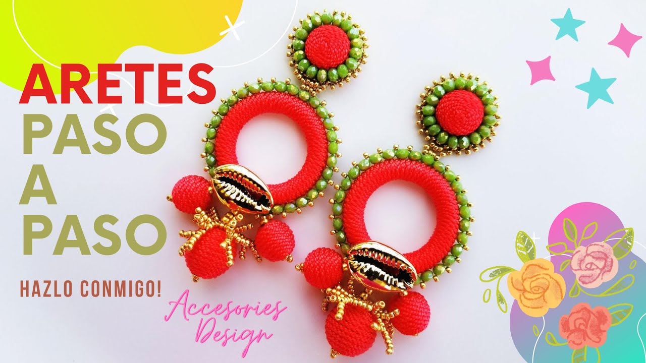 TUTORIAL DE ARETES CORAL PARA DAMAS PASO A PASO/  HOW TO MAKE BEAUTIFUL EARRINGS BY HAND 🤍
