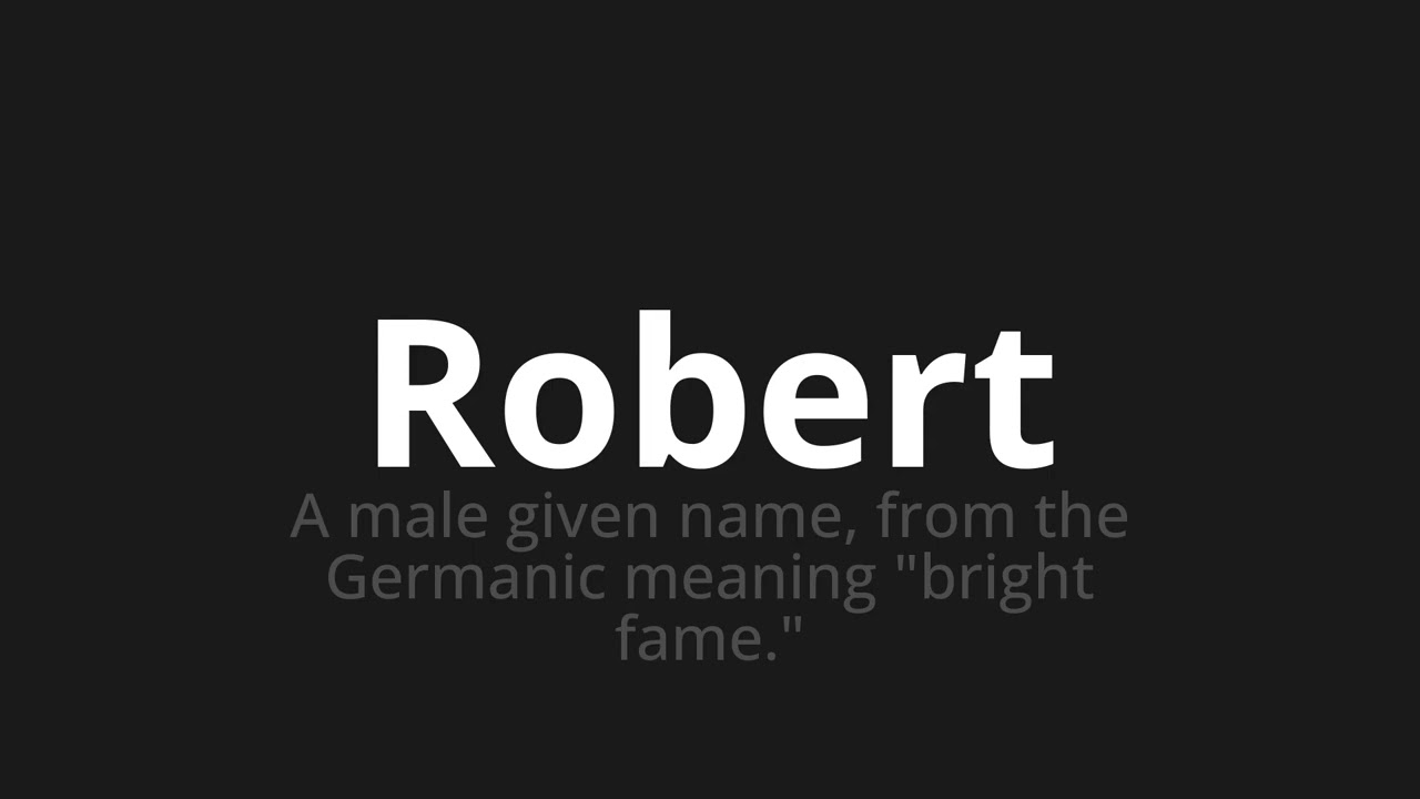 How to pronounce Robert