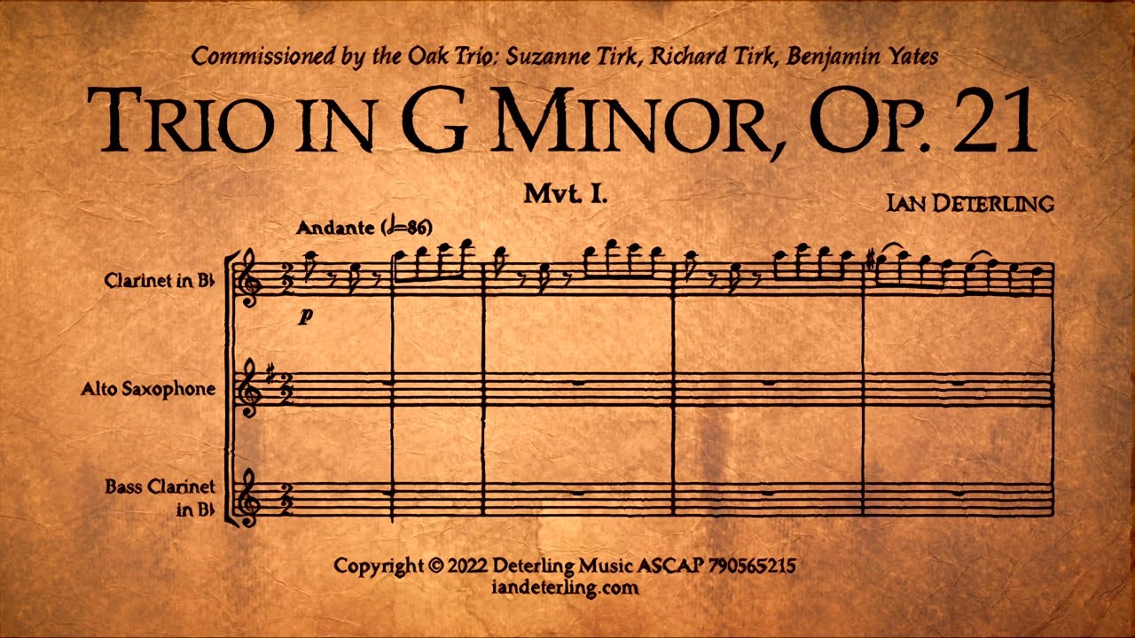 Trio for Clarinet, Alto Saxophone, and Bass Clarinet in G Minor, Op. 21